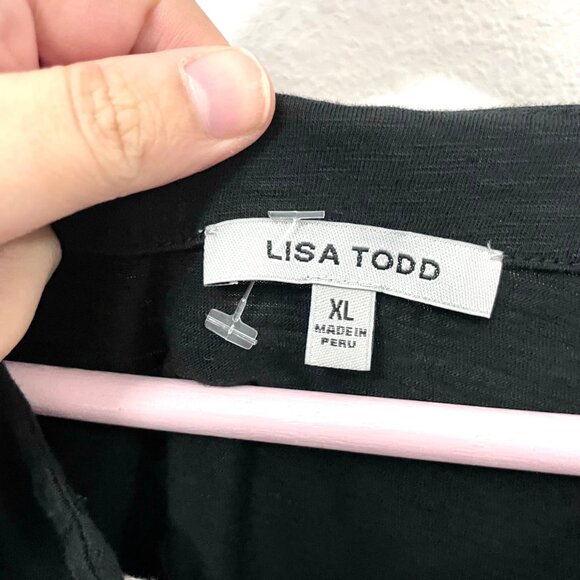 Anthropologie Lisa Todd Lace Up T-Shirt Dress in Black Size XL - Picture 3 of 7